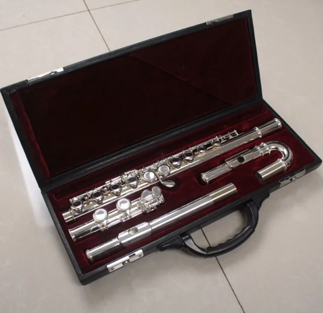 Children's flute mouthpiec double flute head 16 hole closed hole plus E key silver C flute suitable for beginners performance
Children's flute mouthpiec double flute head 16 hole closed hole plus E key silver C flute suitable for beginners performance