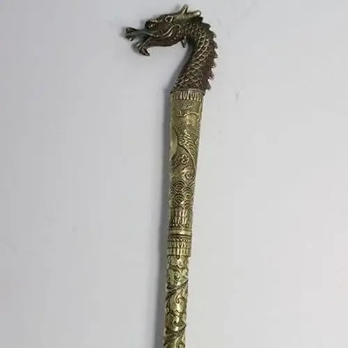 Arts Crafts Copper Exquisite Collectable Old Decoration Handwork Vintage Brass Dragon Head Crutch
Arts Crafts Copper Exquisite Collectable Old Decoration Handwork Vintage Brass Dragon Head Crutch
