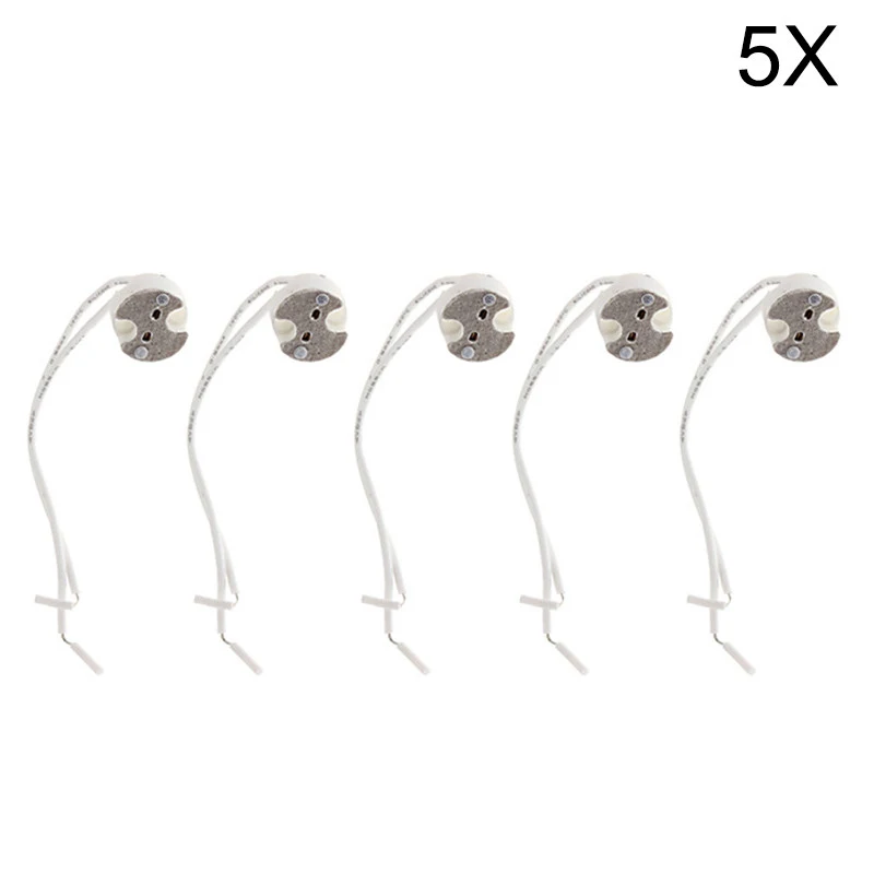 5pcs MR16 GU5.3 Ceramic Lamp Base Socket High Quality LED CFL Halogen Light lamp holder with Wire Connector
5pcs MR16 GU5.3 Ceramic Lamp Base Socket High Quality LED CFL Halogen Light lamp holder with Wire Connector