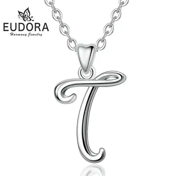 EUDORA NEW 925 Sterling Silver T Letter Name Pendant Necklace For Women Man Fashion Personalized t Charm Fine Jewelry CYD109T
EUDORA NEW 925 Sterling Silver T Letter Name Pendant Necklace For Women Man Fashion Personalized t Charm Fine Jewelry CYD109T