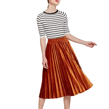 KLV Fashion Lady's Solid Skirt Female Velvet Purely Skirt Women High-Waist Elastic Pleated Half-Length Skirts Dropship 4.4
KLV Fashion Lady's Solid Skirt Female Velvet Purely Skirt Women High-Waist Elastic Pleated Half-Length Skirts Dropship 4.4