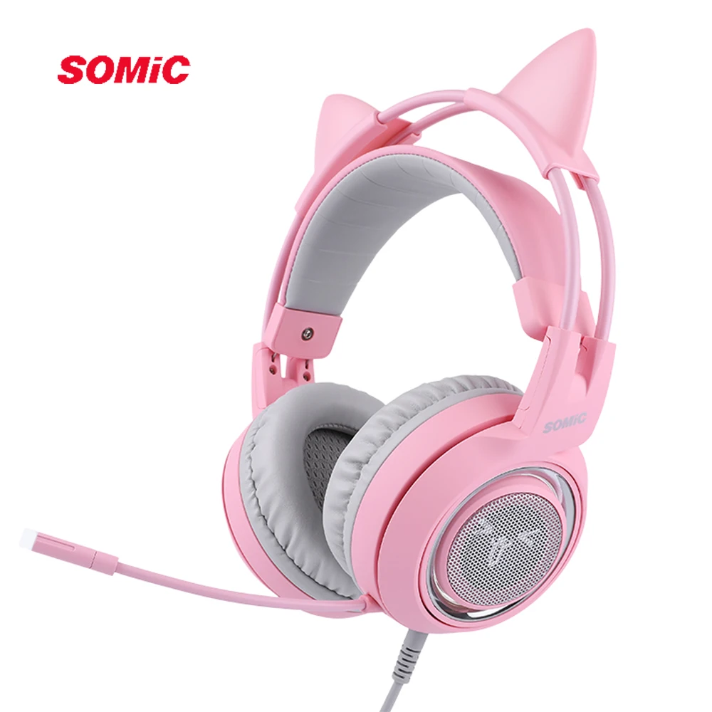 SOMIC G951 Pink Cat Headphones Virtual 7.1 Noise Cancelling Gaming Headphone Vibration LED USB Headset kids Girl Headsets for PC
SOMIC G951 Pink Cat Headphones Virtual 7.1 Noise Cancelling Gaming Headphone Vibration LED USB Headset kids Girl Headsets for PC