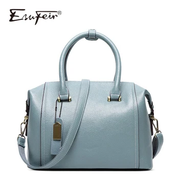 

ESUFEIR New 2018 Embossed Leather Boston Women Handbag Fashion Pillow Women Bag Simple Shoulder Bag bolsos Ladies Bag sac a main