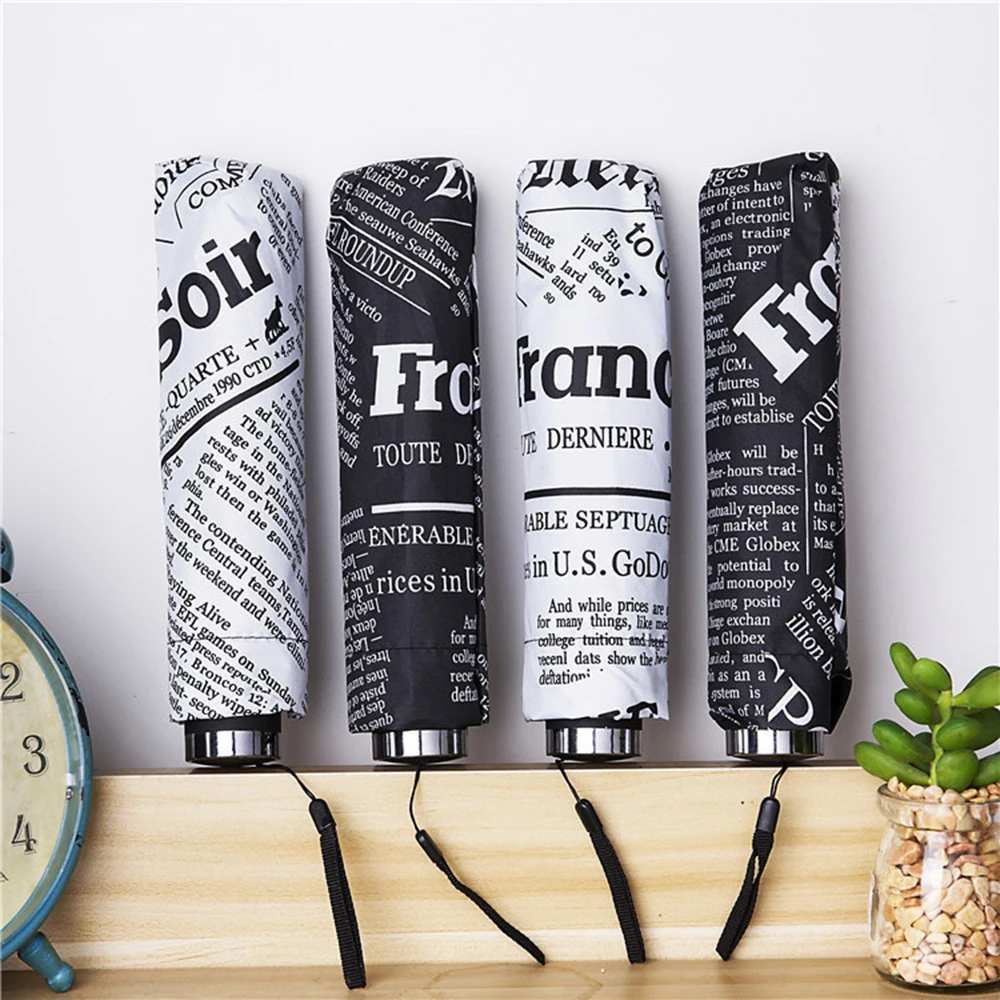Black and white newspaper Folding Thickened Black Rubber Umbrella Umbrella Rain Women Umbrella for Men Sun Rain Gear Parasol
Black and white newspaper Folding Thickened Black Rubber Umbrella Umbrella Rain Women Umbrella for Men Sun Rain Gear Parasol