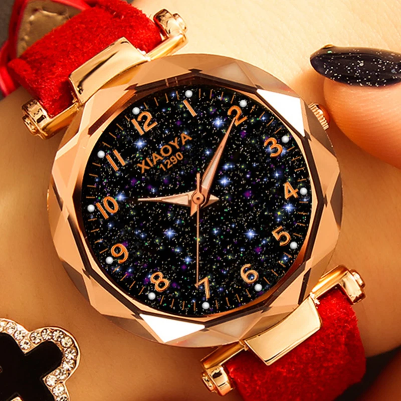 Фото Роскошные женские часы лучшие продажи звездное небо циферблат - купить