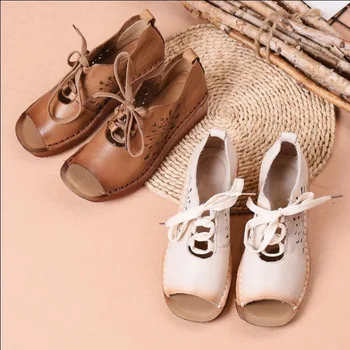 Summer Women Platform Sandals Genuine Leather Lace Up Wedges Sandals Ladies Casual flat Shoes Women Beach Sandals
Summer Women Platform Sandals Genuine Leather Lace Up Wedges Sandals Ladies Casual flat Shoes Women Beach Sandals
