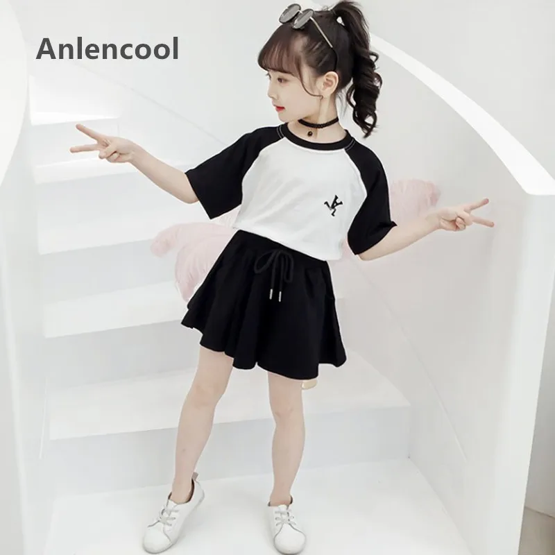 Комплекты для маленьких девочек Anlencool 2020 новые летние комплекты одежды футболка +
