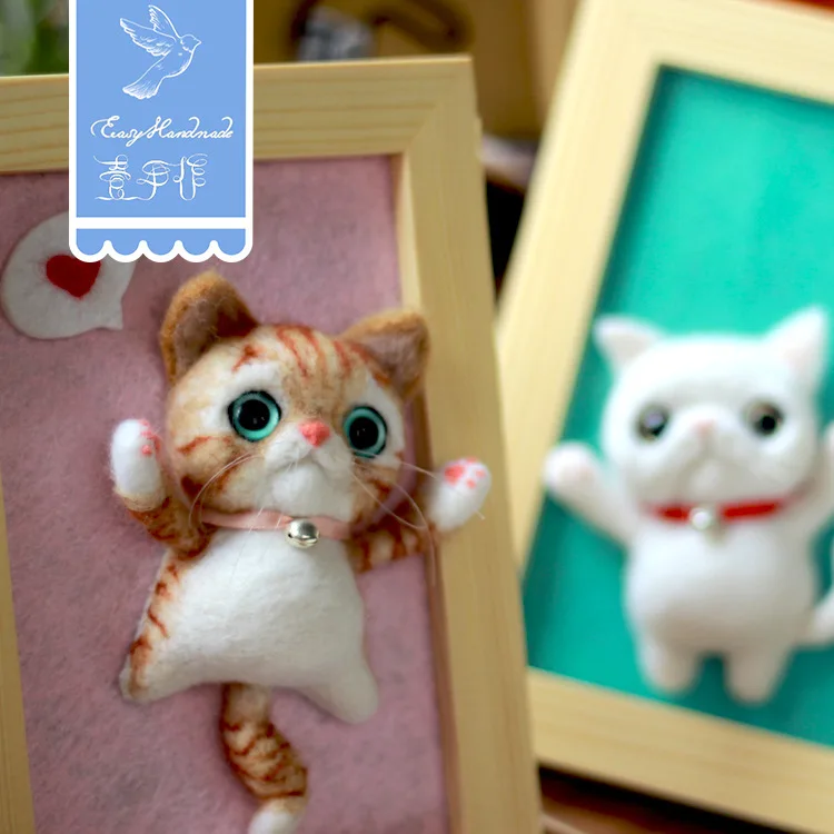 Cat shaped Felt DIY craft Kit bag with a Photo frame American shorthair Siamese cat shaped handmade Wool Felt Poked Handcraft
Cat shaped Felt DIY craft Kit bag with a Photo frame American shorthair Siamese cat shaped handmade Wool Felt Poked Handcraft