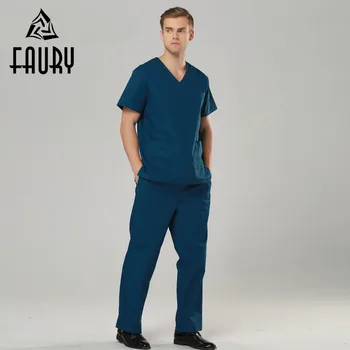 Unisex V-Neck Doctor Nurse Uniform Hospital Medical Scrub Beauty Salon Set Short Sleeve Surgical Work Uniform Coat Pants Suits
Unisex V-Neck Doctor Nurse Uniform Hospital Medical Scrub Beauty Salon Set Short Sleeve Surgical Work Uniform Coat Pants Suits