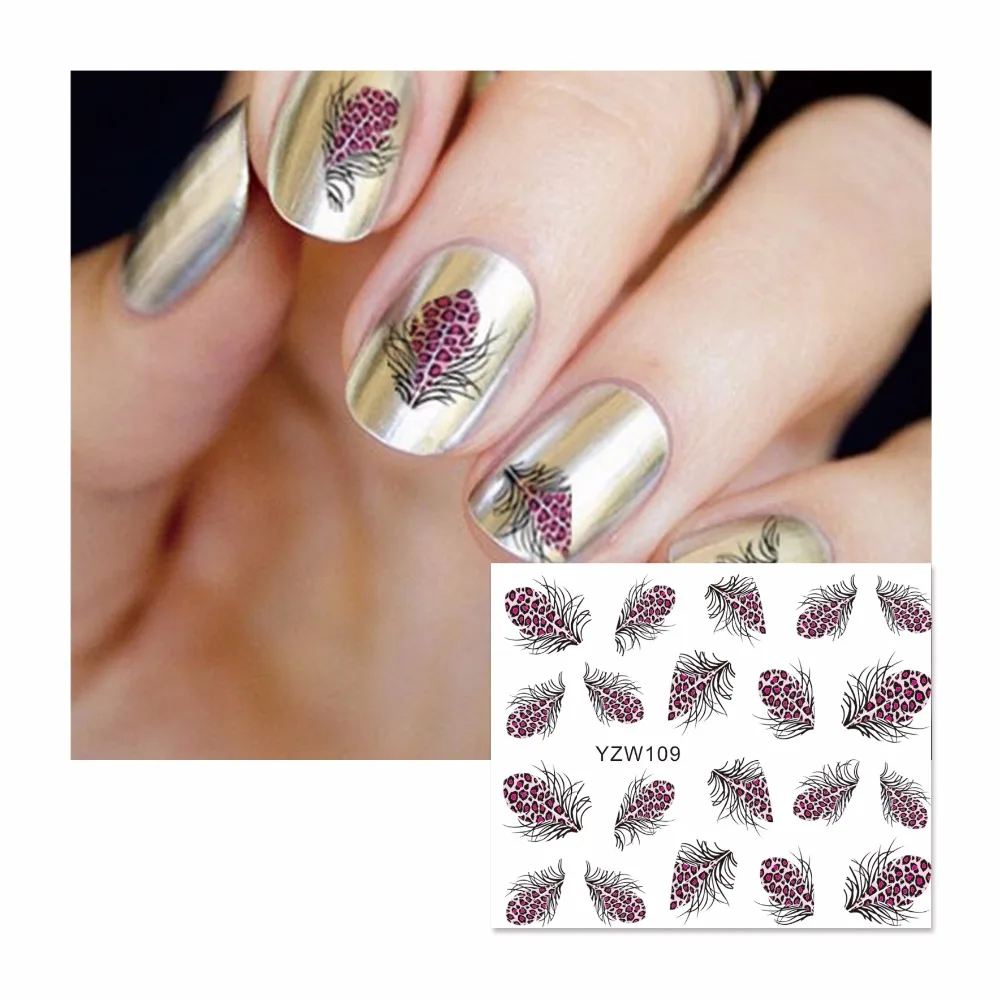 YZWLE 1 Sheet Feather Pattern Decals Water Transfer Nail Art Stickers For Nail Tips Decoration DIY Fashion Nail Art Accessories
YZWLE 1 Sheet Feather Pattern Decals Water Transfer Nail Art Stickers For Nail Tips Decoration DIY Fashion Nail Art Accessories