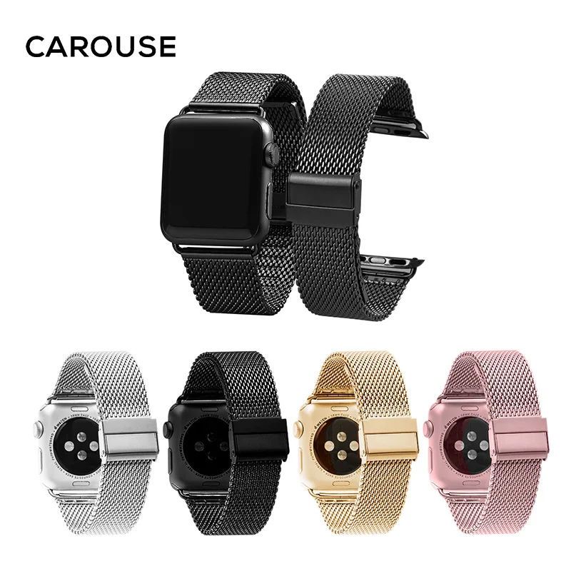 Ремешок Carouse из нержавеющей стали для Apple Watch Band Series SE/6/5/4/3/2/1 42 мм 38 металлический