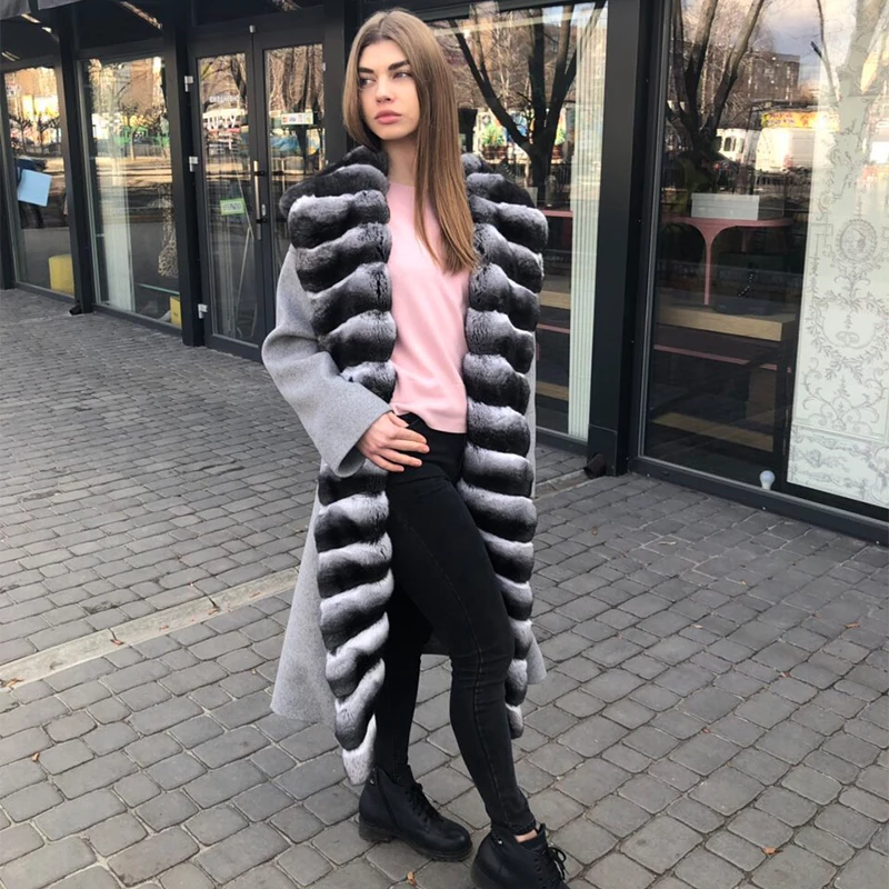 2019 Wool Blends Female Long Coat Fur Real Women Rex Rabbit Fur Coats Women's Fashion Slim Park With Natural Fur
2019 Wool Blends Female Long Coat Fur Real Women Rex Rabbit Fur Coats Women's Fashion Slim Park With Natural Fur