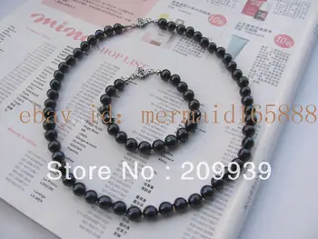 huij 002093 A Sets Black 10-11mm Akoya Cultured pearls Necklace/Bracelets 18"7.5"
huij 002093 A Sets Black 10-11mm Akoya Cultured pearls Necklace/Bracelets 18"7.5"