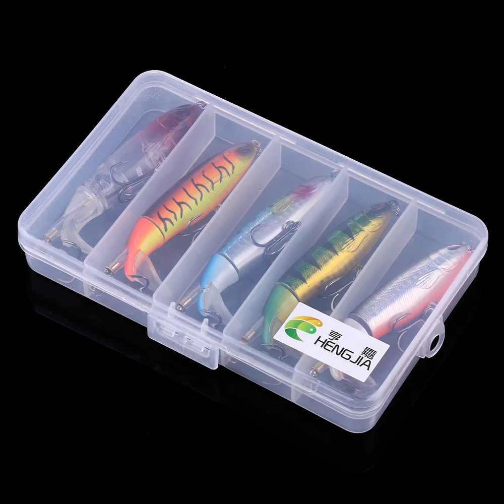 HENGJIA 5pcs 13g/10cm Floating Whopper Popper Fishing Pencil Lure Bait Hard Rotating Tail
HENGJIA 5pcs 13g/10cm Floating Whopper Popper Fishing Pencil Lure Bait Hard Rotating Tail
