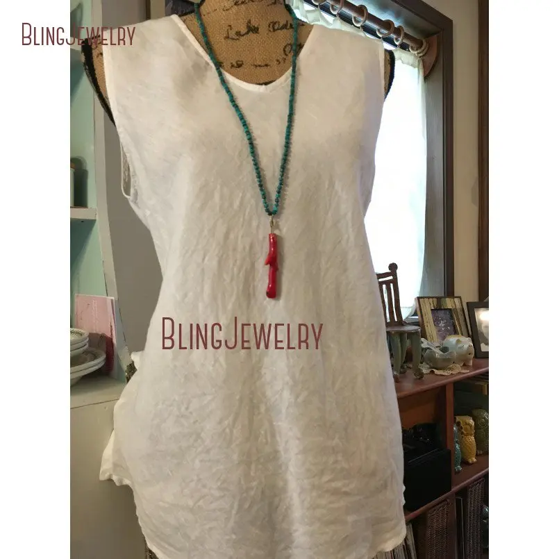 20190306-PM23951-summer fun turquoise heishi with coral branch pendant hand knotted_3