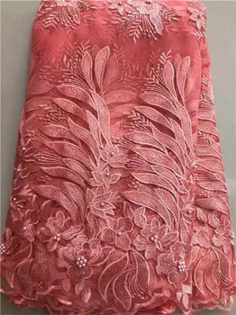 Latest Peach African Lace Fabric 2019 High Quality Lace Embroidery French Mesh With stones Beads Nigerian Lace Fabrics Material
Latest Peach African Lace Fabric 2019 High Quality Lace Embroidery French Mesh With stones Beads Nigerian Lace Fabrics Material