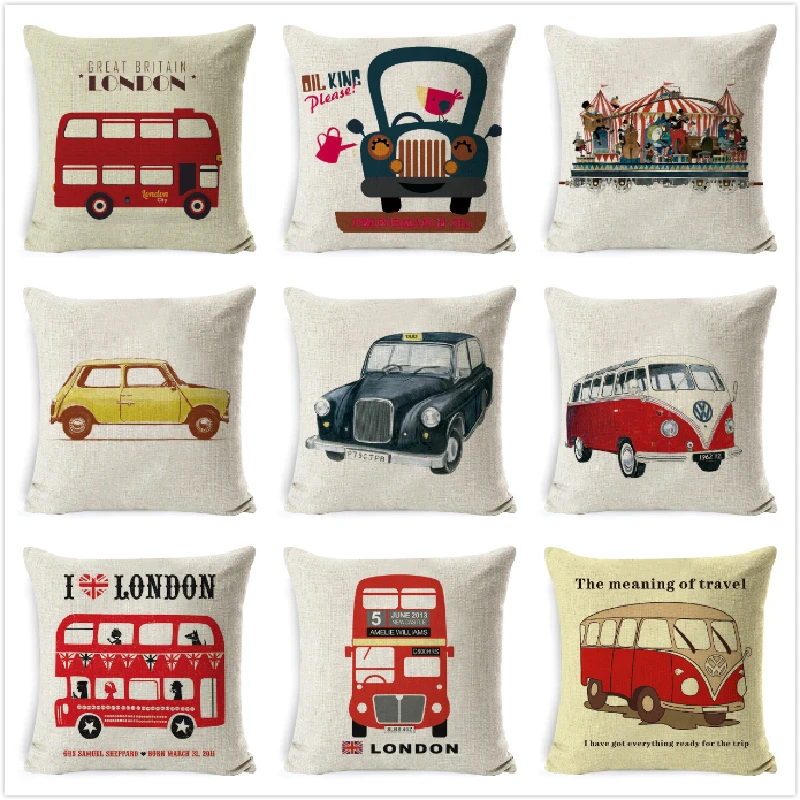 Cushion Covers Vintage Car Bus Taxi Printing Throw Cushion Case Sofa Car Seat Decorative Home Decor Pillow Case Capa 45x45cm
Cushion Covers Vintage Car Bus Taxi Printing Throw Cushion Case Sofa Car Seat Decorative Home Decor Pillow Case Capa 45x45cm