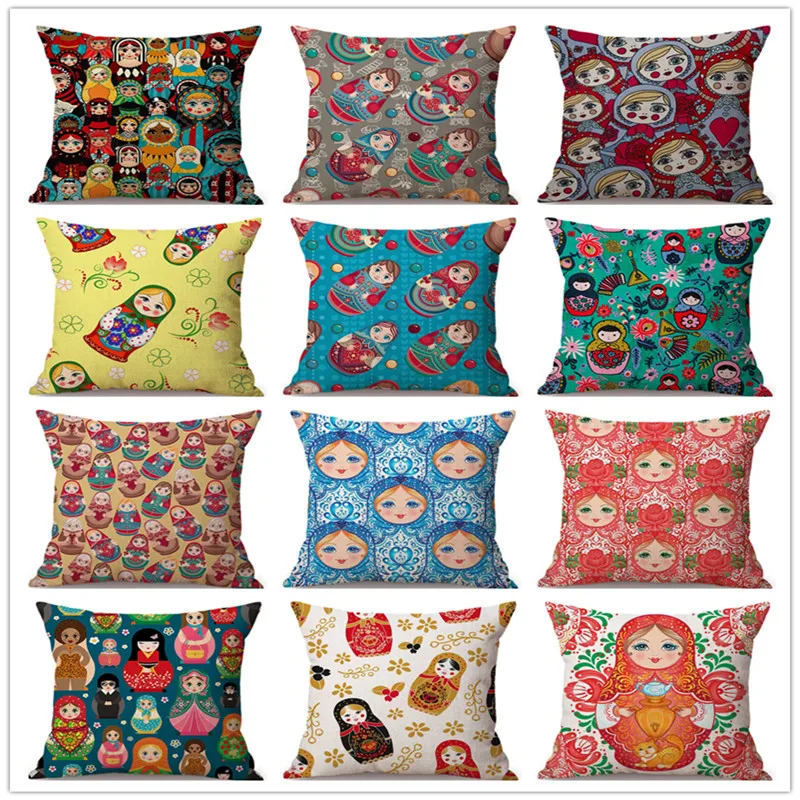 Cute Moscow Souvenir Matryoshka Russian Doll Pattern Home Decoration Sofa Throw Pillow Case Russia Style Linen Cushion Cover
Cute Moscow Souvenir Matryoshka Russian Doll Pattern Home Decoration Sofa Throw Pillow Case Russia Style Linen Cushion Cover