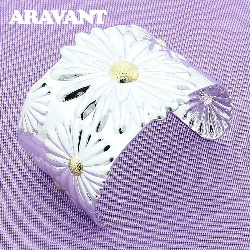 925 Silver Elegant Daisy Open Bracelets Bangles For Women Wedding Fashion Jewelry
925 Silver Elegant Daisy Open Bracelets Bangles For Women Wedding Fashion Jewelry