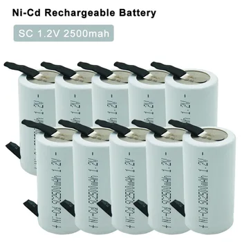 SubC 2500mah 1.2V SC Ni-Cd Rechargeable Battery Batteria with Welding Pins Tab for Electric Tools Toys
SubC 2500mah 1.2V SC Ni-Cd Rechargeable Battery Batteria with Welding Pins Tab for Electric Tools Toys