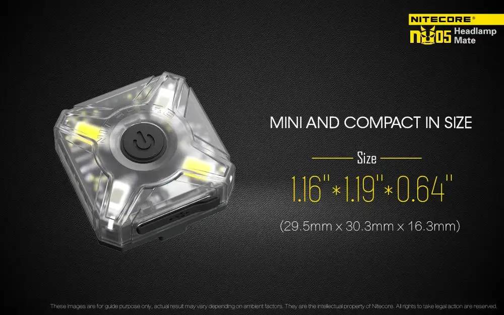 NITECORE NU05 светильник вес USB Перезаряжаемые фары Коврики многоцелевая и