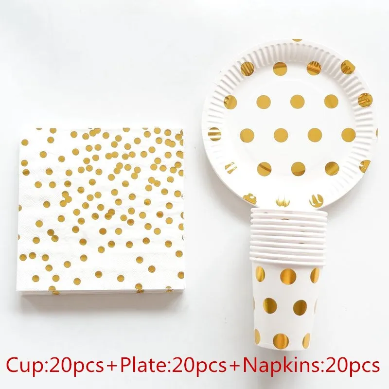 60pcs Foil Gold Dot Disposable Party Tableware Sets Paper Plates Cups Napkins for Birthday Bridal Shower Children Party Decor
60pcs Foil Gold Dot Disposable Party Tableware Sets Paper Plates Cups Napkins for Birthday Bridal Shower Children Party Decor