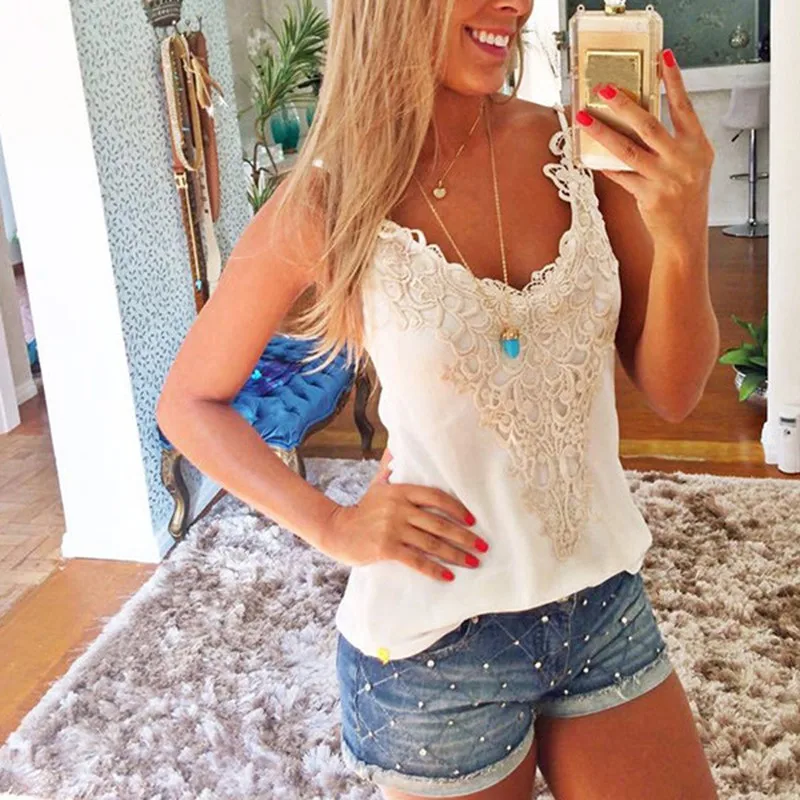 New 2018 Sexy Women Elastic Plus Size Cami Top Tank Tops O-Neck Lace Crochet Vest Slim Summer Camis White/Black T7
New 2018 Sexy Women Elastic Plus Size Cami Top Tank Tops O-Neck Lace Crochet Vest Slim Summer Camis White/Black T7