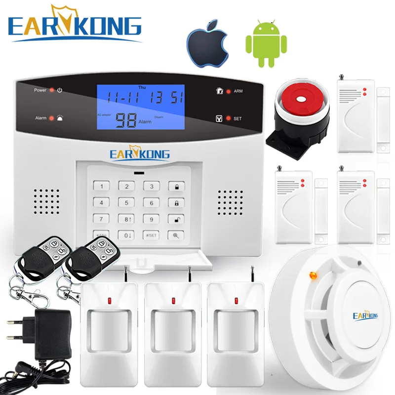 433MHz Wireless Home Burglar GSM Alarm System Support Telephone Line PSTN Support Wireless Wired Sensor Alarm Door Motion Sensor
433MHz Wireless Home Burglar GSM Alarm System Support Telephone Line PSTN Support Wireless Wired Sensor Alarm Door Motion Sensor