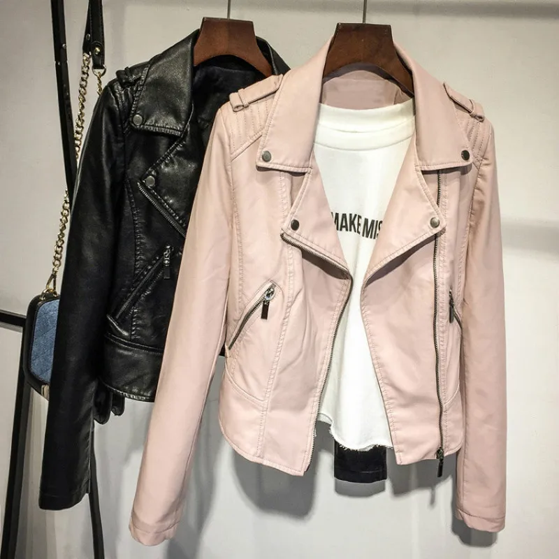 2019 Korean Faux Leather Women Motorcycle Casual Coat Ladies Spring Crop Biker Jacket Pink Black Zipper Moto Streetwear Girls
2019 Korean Faux Leather Women Motorcycle Casual Coat Ladies Spring Crop Biker Jacket Pink Black Zipper Moto Streetwear Girls