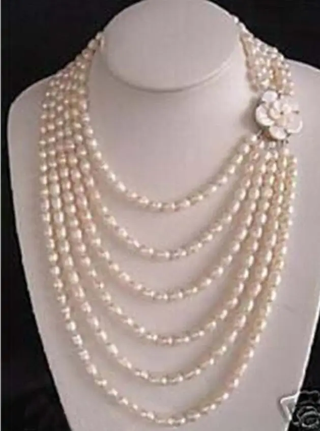 Hot!!! Luxury 6 rows white freshwater pearl shell flower clasp bridal's necklace
Hot!!! Luxury 6 rows white freshwater pearl shell flower clasp bridal's necklace