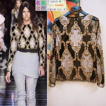 tops Free Shipping 2018 High-end luxury retro autumn winter bottoming shirt lace beads sequins pullovers gold beige white
tops Free Shipping 2018 High-end luxury retro autumn winter bottoming shirt lace beads sequins pullovers gold beige white