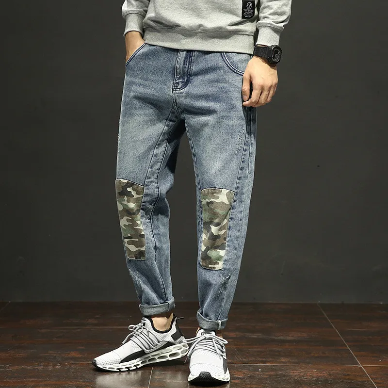 Men's Harem Jeans Trousers 2018 New Spring Autumn Male Loose Camo Patchwork Hip Hop Streetwear Pants Blue Large Size 28-42
Men's Harem Jeans Trousers 2018 New Spring Autumn Male Loose Camo Patchwork Hip Hop Streetwear Pants Blue Large Size 28-42