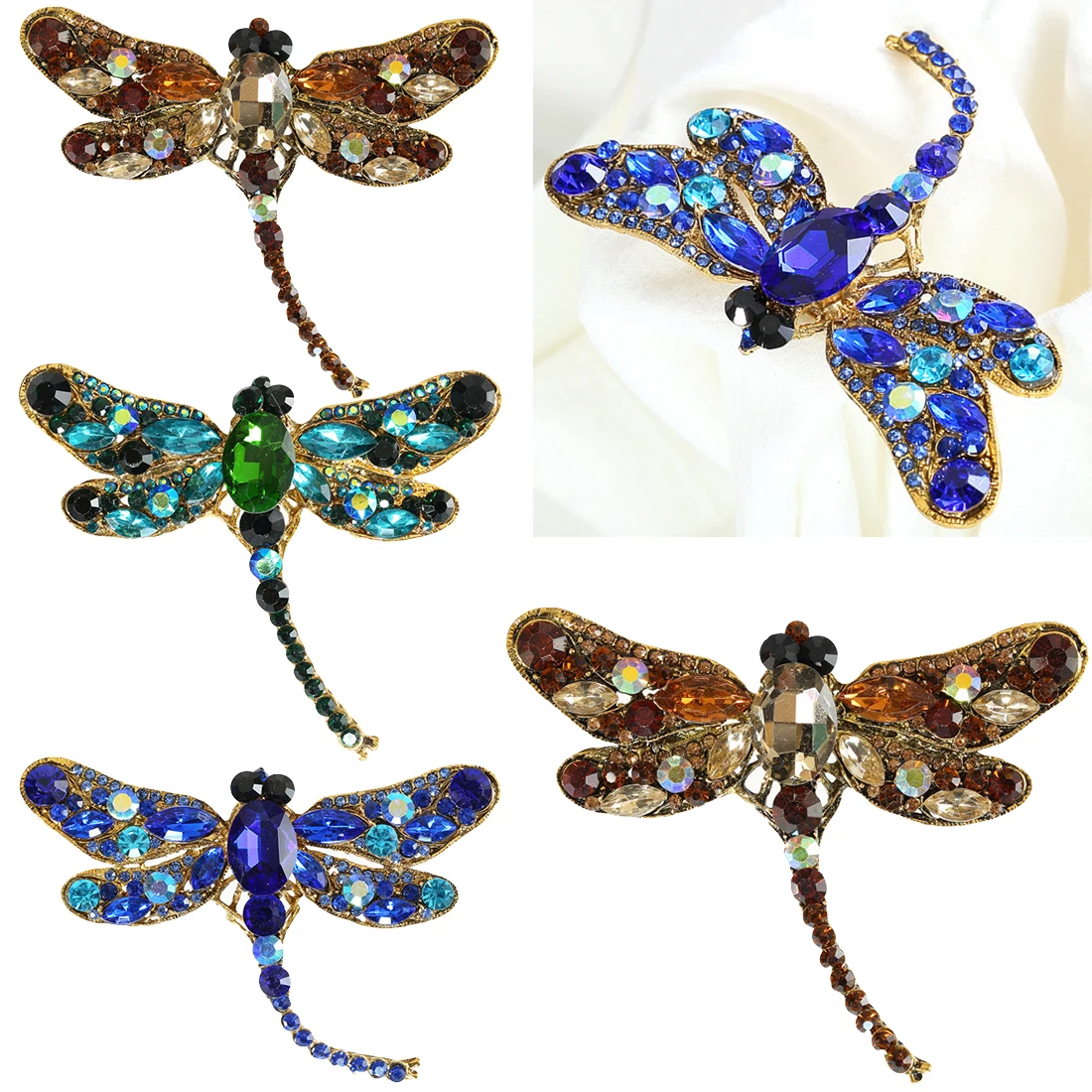 Popular Exquisite Crystal Vintage Dragonfly Brooches Women Large Insect Brooch Pin Women Dress Scarf Brooch Pins Jewelry
Popular Exquisite Crystal Vintage Dragonfly Brooches Women Large Insect Brooch Pin Women Dress Scarf Brooch Pins Jewelry