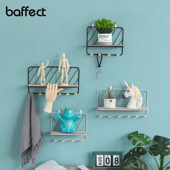 Baffect Wall Shelf Nordic Style Wall Storage Shelf Hooks Home Iron Wood Organizer Storage Holder Rack Home Decoration
Baffect Wall Shelf Nordic Style Wall Storage Shelf Hooks Home Iron Wood Organizer Storage Holder Rack Home Decoration