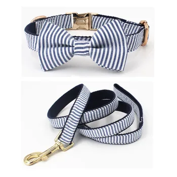 Seersucker Blue Stripe dog bowtie collar with Detachable Bowtie for Dogs for wedding,party,family photo gifts
Seersucker Blue Stripe dog bowtie collar with Detachable Bowtie for Dogs for wedding,party,family photo gifts