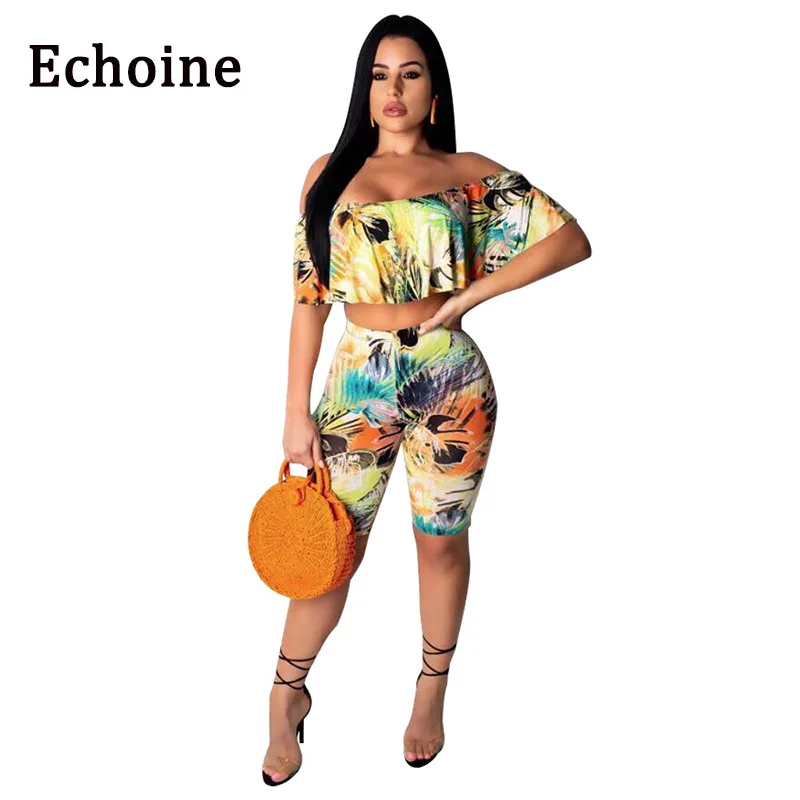 Echoine Floral Print Butterfly Women Suits Off Shoulder Two Piece Set Crop Tops +Mid Pants Women Summer Beach Clothing Outfits
Echoine Floral Print Butterfly Women Suits Off Shoulder Two Piece Set Crop Tops +Mid Pants Women Summer Beach Clothing Outfits