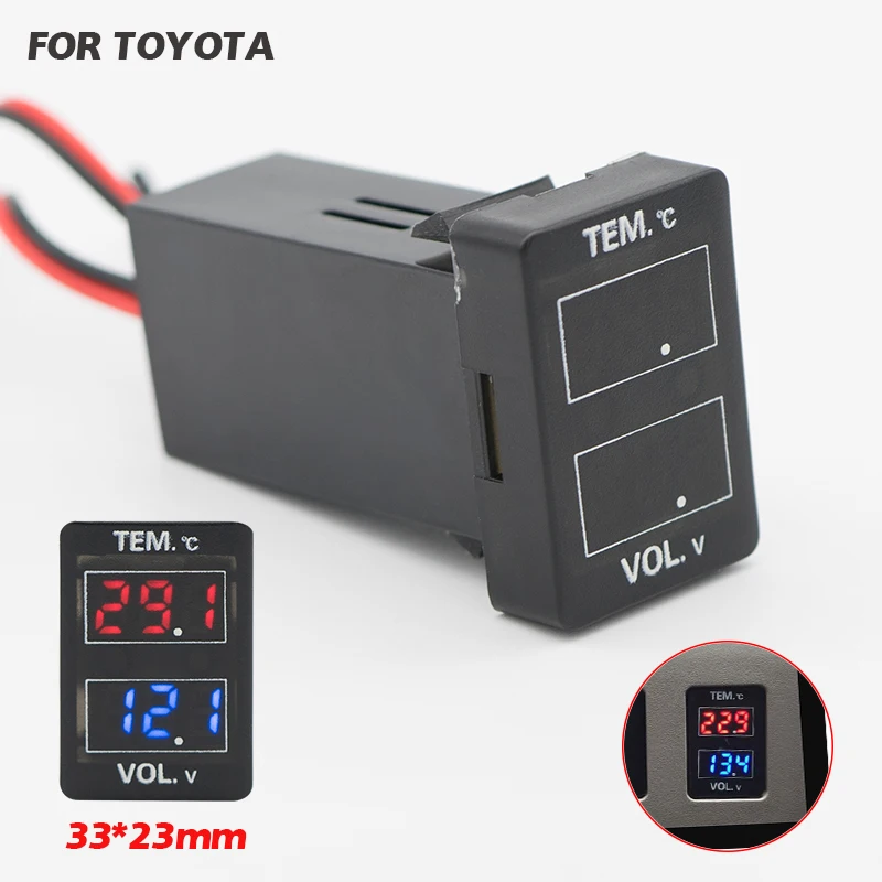 Car Voltmeter Thermometer LED Digital Real-time Dual Display Simple Non-destructive Installation for New TOYOTA Car Dedicated
Car Voltmeter Thermometer LED Digital Real-time Dual Display Simple Non-destructive Installation for New TOYOTA Car Dedicated