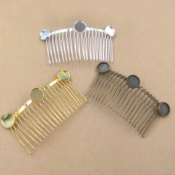 12mm Round Bezel tray CABs Blank Iron Metal Wired 20 teeth Wedding Veil Comb DIY Twisted Wire Metal Comb Wired
12mm Round Bezel tray CABs Blank Iron Metal Wired 20 teeth Wedding Veil Comb DIY Twisted Wire Metal Comb Wired