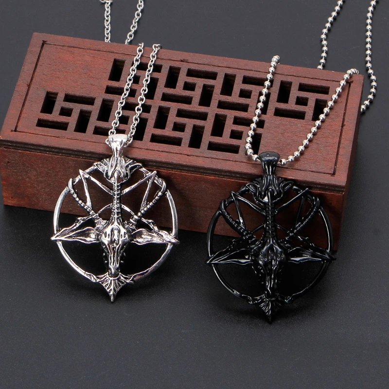 Pentagram Sabbatic Goat Head Pendant Necklaces Baphomet LaVeyan LaVey Satainism
Pentagram Sabbatic Goat Head Pendant Necklaces Baphomet LaVeyan LaVey Satainism