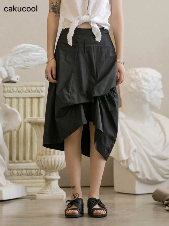 Cakucool 2019 2019 summer simple irregular double waist design folds casual comfortable female skirt
Cakucool 2019 2019 summer simple irregular double waist design folds casual comfortable female skirt