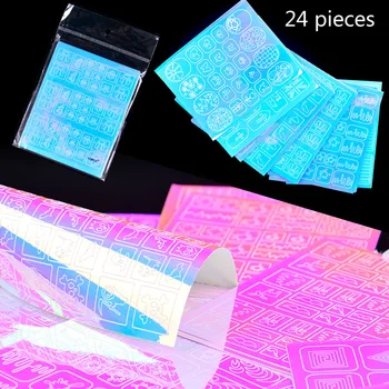 24 Sheets Adhesive Clear Glass Paper Hollow-out Nail Vinyl Stencil 3D Nail Art Stickers Manicure Tools
24 Sheets Adhesive Clear Glass Paper Hollow-out Nail Vinyl Stencil 3D Nail Art Stickers Manicure Tools