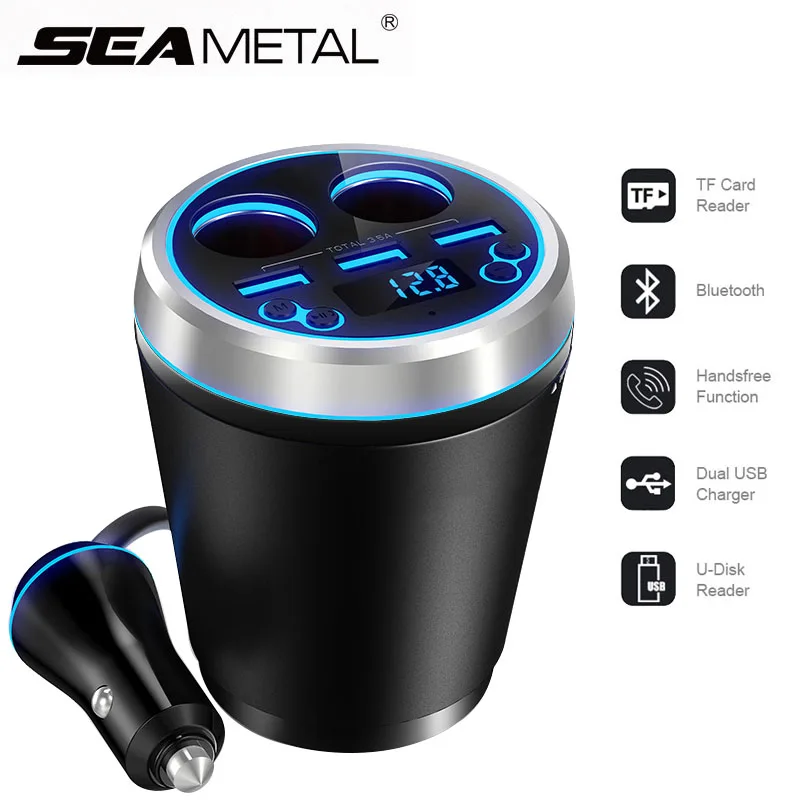 Car Charger USB MP3 Player Bluetooth Kit FM Transmitter Voltage Display 3 USB Ports Charger Cup Shade Cigarette Lighter Splitter
Car Charger USB MP3 Player Bluetooth Kit FM Transmitter Voltage Display 3 USB Ports Charger Cup Shade Cigarette Lighter Splitter