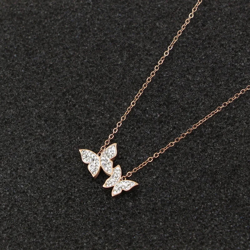 Martick Spring Style Sweet Necklace Rose Gold/Gold/Silver Color Double Butterfly Pendant Necklace For Woman Fashion Jewelry P67
Martick Spring Style Sweet Necklace Rose Gold/Gold/Silver Color Double Butterfly Pendant Necklace For Woman Fashion Jewelry P67