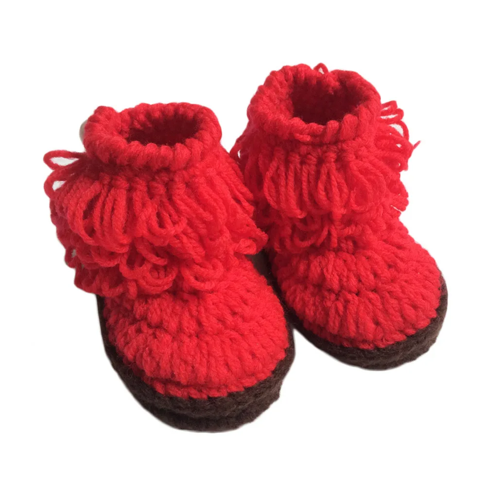 

Handmade tassel Newborn Baby Infant Boys Girls Crochet Knit Shoes Casual Crib Shoes Cute Candy Color for 0-12 months old