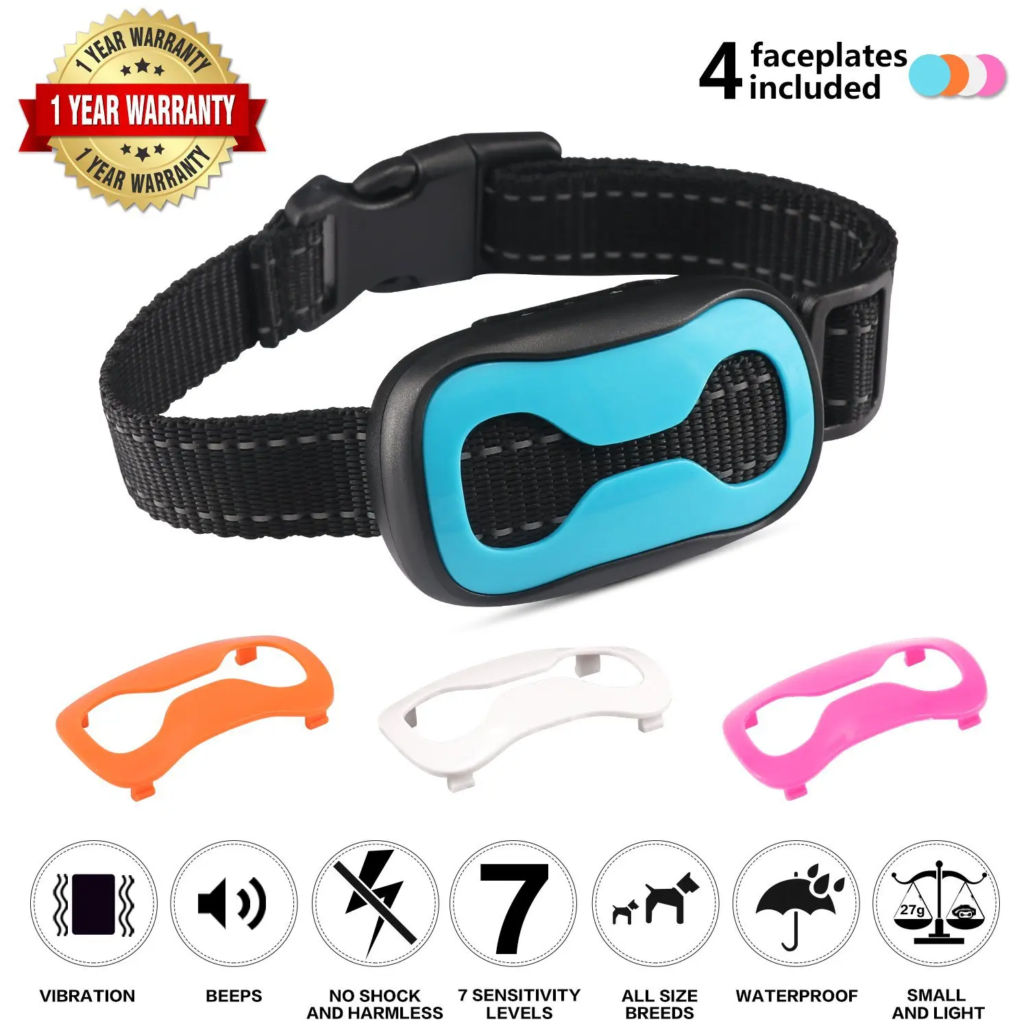 Dog Bark Collar Barking Control Device Rechargeable Waterproof Anti-Barking Dog Training Collar or Medium,Large Dogs
Dog Bark Collar Barking Control Device Rechargeable Waterproof Anti-Barking Dog Training Collar or Medium,Large Dogs