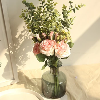 Wedding Bridal Bouquet Silk Artificial Rose Flowers Real Touch Fake Flowers with Green Leave for Home Garden Decoration
Wedding Bridal Bouquet Silk Artificial Rose Flowers Real Touch Fake Flowers with Green Leave for Home Garden Decoration