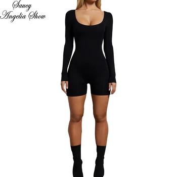 SAUCY ANGELIA Rompers Womens Jumpsuit Sexy Long Sleeve Shorts Bodysuits Party Overalls Female Stretchy Bodycon Bandage Playsuits
SAUCY ANGELIA Rompers Womens Jumpsuit Sexy Long Sleeve Shorts Bodysuits Party Overalls Female Stretchy Bodycon Bandage Playsuits