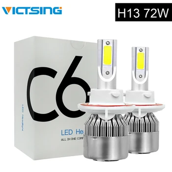 VicTsing 2PCS C6 H13 LED Car Headlights Spotlights H13 COB LED Headlight Light Bulb 72W 6000K H13 Car Headlights 12V 24V White
VicTsing 2PCS C6 H13 LED Car Headlights Spotlights H13 COB LED Headlight Light Bulb 72W 6000K H13 Car Headlights 12V 24V White