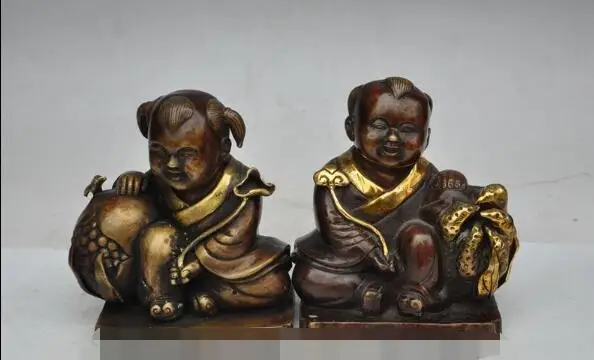 S2981 6" chinese bronze gilt wealth ruyi boy lad girl Virgins Pomegranate lucky statue
S2981 6" chinese bronze gilt wealth ruyi boy lad girl Virgins Pomegranate lucky statue