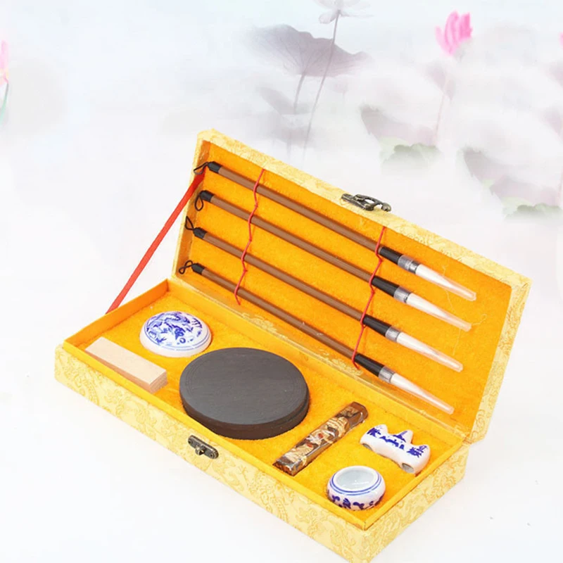 Chinese Traditional Calligraphy Set for beginners Scholar's Four Jewels Regular Script Calligraphy Writing Brushes pen Set
Chinese Traditional Calligraphy Set for beginners Scholar's Four Jewels Regular Script Calligraphy Writing Brushes pen Set